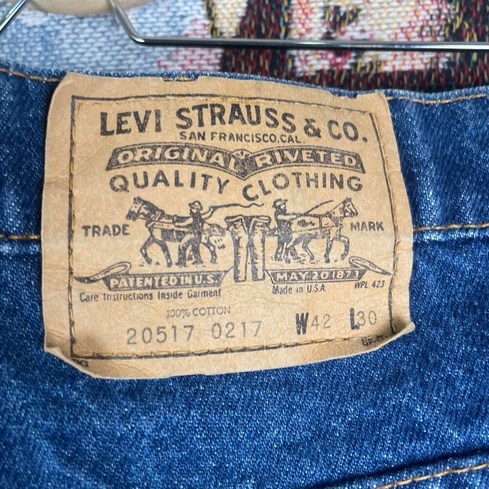 554 Levi’s orange tab Vintage 1980s Men’s denim jeans Dark Wash 42x30 - Picture 6 of 8